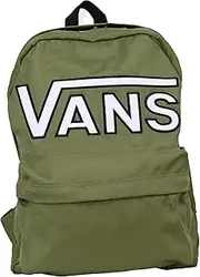 [Vans] Unisex Old Skool Boxed Backpack Rucksack in Khaki Green, Black, One Size
