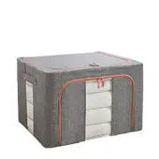 Foldable Storage Box Crushed Steel Frame Clothes Quilt Toys Organizer - Grey