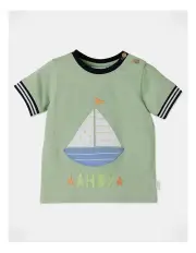 [Sprout] Sail Boat T-Shirt in Khaki
