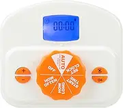 PNI Irrigation Programmer WT09 LCD Display Automatic and Manual Watering Time, Duration and Days of Watering, White Orange