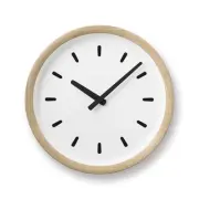 Lemnos wall clock analog basin line natural colored wood chestnut basin line nat