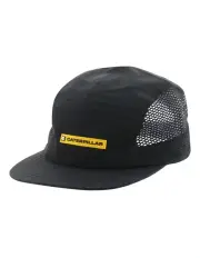 [CAT] Ao Print Polyester Mesh Snapback Baseball Cap in Pitch Black
