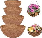 NIOMICO Coconut Hanging Basket Liners Round Replacement Liners for Planter Flower Pot 4PCSbasket