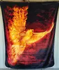 MYTHICAL FLAMING RISING PHOENIX BIRD FIRE FLAMES QUEEN BLANKET