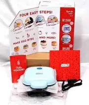 DASH Egg Bite Maker Mini Breakfast Omelet Pancake Griddle Keto Recipes Easy Blue