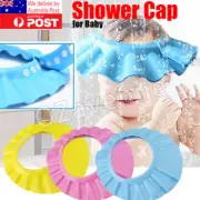 1x 2x Adjustable Baby Shower Cap Children Shampoo Bath Wash Hair Shield Hat Blue
