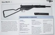Sten Mark II Submachine Gun Picture Out of Print Spec Sheet Article Display