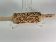 Algis Crafts 9” Handmade Textured Embossed Dough Roller Pin Floral