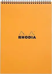 Rhodia Wirebound Notepad, A4, Square Ruling - Orange (18500C)