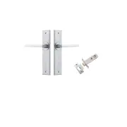 Baltimore Lever Chamfered Backplate Passage Kit Brushed Chrome