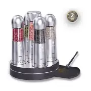 COSPRO 5-in-1 Wireless Charging Electric Salt and Pepper Grinder Set, Recharg...