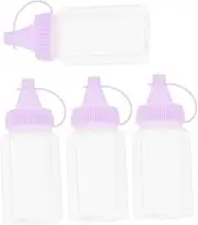 FUNNETOYU 4pcs Reusable Squeeze Bottles for Sauces Dressings Honey and Condiments Easy Squeeze Design with Sealing for Home and Restaurant Use
