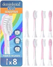 Kids Toothbrush Heads Compatible with Philips Sonicare Kids Toothbrush Heads - Replacement Heads Extra Soft - Brush Heads from Ages 7 and up - Pink - HX6048-8 Pack