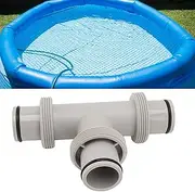 SustVita Split Hose Plunger Valve, Heavy - Duty Plastic 2 in 1 T Shape Swimming Pool Hose Adapter for Filter Circulation System