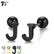 TT Surgical Steel Initial Letter J Fake Ear Cartilage Tragus Earrings (TR77J)NEW
