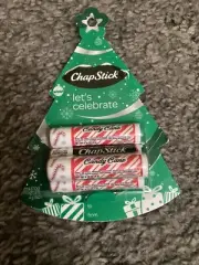 Chapstick Holiday Tree Lip Balm - Candy Cane Flavor, 4ct