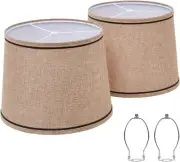 Brown Lampshades Set of 2 Medium Fabric Lampshades for Table Lamps, Floor Lamps
