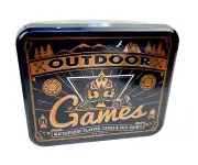 Berkshire Outdoor Games Poker Set Waterproof Playing Cards & Dice in Tin NEW