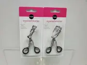 2--Eyelash Curler Metal Handle Lash Curling Tool with Refill Silicone Pads