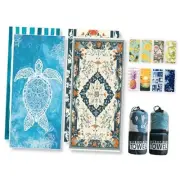 Beach Towels Oversized - 2 Pack 78'' X 35''(200 x 90 2 Pack - Turtle and Flower