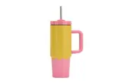 Annabel Trends Super Sip Wave 380ml S S Cup Double Walled w Straw Yellow Candy