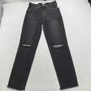 BP Women’s 25 Straight Leg Mid Rise Vintage Black Dark Wash Denim Nordstrom