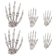 3 Pairs Small Skeleton Hands Decor Halloween Claw Ornament KTV Decoration