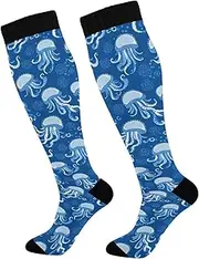 [AIXIWAWA] Sports Socks-Cartoon Octopuses 1 Pair for Women Men, Knee High Long Socks for Athletic Casual, Multicolor