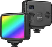 Portable Video Light Camera Fill Light 2500K-9900K Stepl Dimming 21 Lig ng Effects Built-in Battery for Vlog Live Streaming Video Conference Lig ng Product P graphy Black One Size