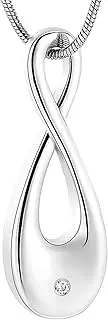 KETIME Cremation Necklace for Ashes for Women Engravable Keepsake Memorial Urn Jewelry Pendant with Zircon