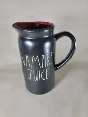 NIB Rae Dunn 2022 Halloween ~ VAMPIRE JUICE Black & Red Ceramic Pitcher NEW