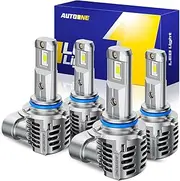 AUTOONE Upgraded 9005 9006 LED Light Bulbs Combo, [Upgraded& Brightest] 44000LM 800% Super Bright HB3 HB4 Off-Road Use or Fog Light Bulbs, 6500K White, 1:1 Mini Size Plug and Play, Pack of 4