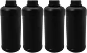 iplusmile 4pcs 1000ml Plastic Empty Small Mouth Graduated Lab Chemical Container Reagent Bottle Sample Sealing Liquid Medicine Bottles Jar Pot Black