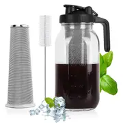 1.89L Cold Brew Coffee Glass Maker Pitcher Spout Lid with Wider Handle and Filter