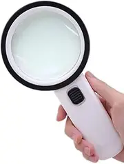 Double Layer 10X Magnifying Glass with LED Light 90mm Lens, High Power Magnification, Easy to Read, Excellent Light Brightness, Ideal Gift, Lightweight, ABS Material