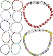 MOBUTOFU Letter Beaded Bracelet Glow in The Dark Bracelet for Girls Decorative Jewelry