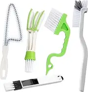Window or Sliding Door Track Cleaning Brush, Tile Lines Brush,Window Blind Duster, 2-in-1 Windowsill Sweeper, Hand-held Groove Gap, 5 Pieces