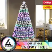 Fibre Optic Christmas Tree Green Snowy White LED Star Topper 0.9 1.5 1.8 Metres