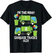 [X.Style] Kids 2nd Birthday Garbage Truck Balloons Counting Toddlers ds654 T-Shirt (S) Black