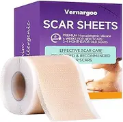 Vernargoo Silicone Scar Sheets (1.6" X 120" Roll - 3M) Silicone Scar Tape for Surgical Scars, Silicone Scar Removal Strips for Surgery, Cesarean, Abdomi