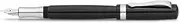 Kaweco STUDENT Black Fountain Pen I Premium Acrylic Fountain Pen for Ink Cartridges I Nostalgic Fountain Pen in Black with Silver Details I Student Pen 16 cm I Nib: B (Broad)