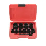 11PC 3/8" Drive Impact Bolt Nut Remover Set Twist Socket Screw Extractor Tool...
