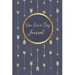 ONE LINE A DAY JOURNAL: NAVY BLUE GOLD ARROWS A FIVE-YEAR MEMORY BOOK, DIARY, NOTEBOOK 6X9, 110 LINED BLANK PAGES