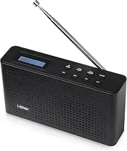 i-Star PI00679 DAB/DAB Digital+ & FM Radio, Portable Mains and Battery Powered DAB Radios Rechargeable Digital Radio with USB Charging, Black,6.3L x 3.3W x 1.6H centimetres