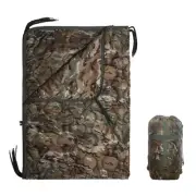 Camo Poncho Liner, Army Blanket, Military Sleeping Bag, with A Compression Ca...