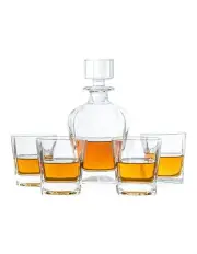 [Novare] Whiskey Decanter Bottle With 4 Whiskey Glasses Set