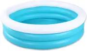 HIWENA Inflatable Kiddie Pool, 5Ft Durable Kids Pool, Blue & White Baby Pool