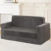 HABUTWAY Convertible Folding Sofa Bed, Foldable Sleeper Couch with Armrest, Comfy Floor Couch, Fold Out Lounge Chair Bed, Multi-Functional Lazy Sofa for Bedroom Living Room Dorm Home Office (Grey)