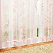 Sanrio SB-522-S Kitty UV Protection Lace Curtain Width 39.4 x Length 42.5 inches (100 x 108 cm): Set of 2, Mirror Lace Hello Kitty