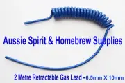 Brand New Re Coil Hose Home Brew Beer Gas Line 6.5mm X 10mm X 2 Metres Blue NSF